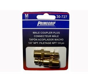 Primegrip 1/4 inch Male Coupler Plug “M” Style - 2 Pack