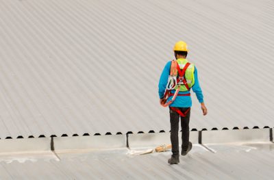 Worker on roof